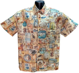 Nautical Hawaiian Shirt- Made in USA- 100% Cotton